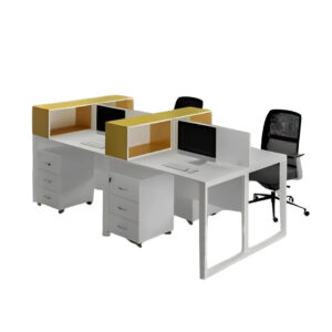 Modern 4 seats Workstation With Selves 2 Modern 4 seats Workstation With Selves